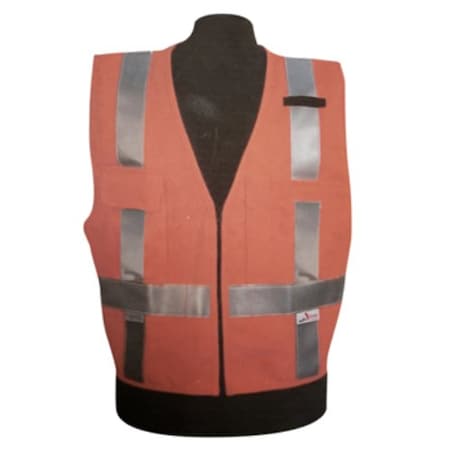 Surveyor Vest, 5XL, FR Cotton, Zipper Closure, ANSI Class: Class 2